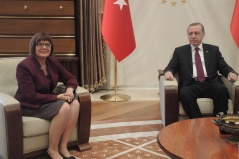 13. april 2015. Predsednica Narodne skupštine Maja Gojković i predsednik Turske Redžep Tajip Erdogan